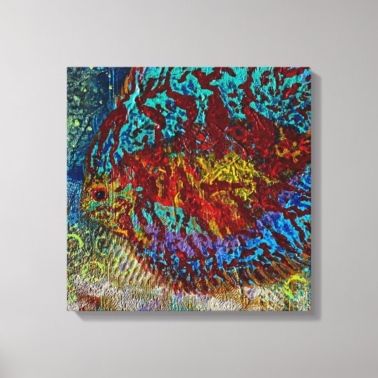 ディスカスフィッシュ伸ばしキャンバス印刷 キャンバスプリント (正面)