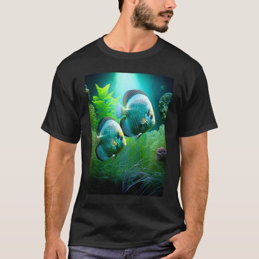 ディスカスフィッシュ 水中 水槽 ディスカス B Tシャツ (正面)