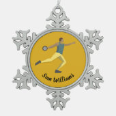 ディスカス投げ スノーフレークピューターオーナメント (正面)