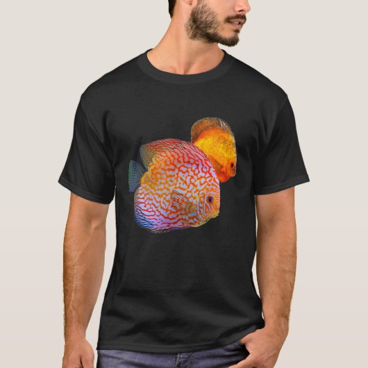 ディスカス魚の肖像 海の魚のTシャツ Tシャツ (正面)