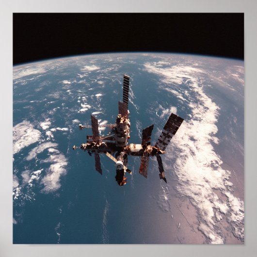 ディスカバリからロシアののMir宇宙ステーションの表示 ポスター (正面)