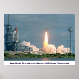 ディスカバリ運のハッブル望遠鏡1990 ポスター