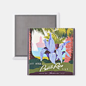 ディスカバープエルトリコ、ヴィンテージデザイン マグネット (正面/裏面)