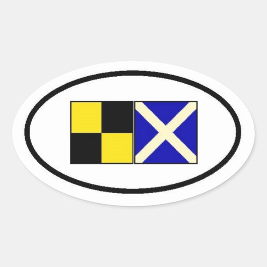 ディスカバーミンネトンカオーバル 楕円形シール (正面)