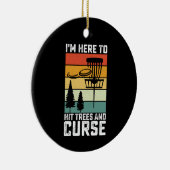 ディスクおもしろいゴルフシャツが木に当たり呪いのレトロ セラミックオーナメント (右)