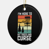 ディスクおもしろいゴルフシャツが木に当たり呪いのレトロ セラミックオーナメント (左)