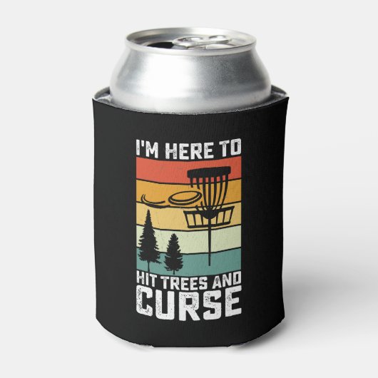 ディスクおもしろいゴルフシャツが木に当たり呪いのレトロ 缶クーラー (缶正面)