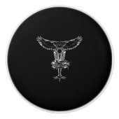 ディスクおもしろいゴルフフクロウ木製バスケットチェーンプロテクター セラミックノブ (正面)