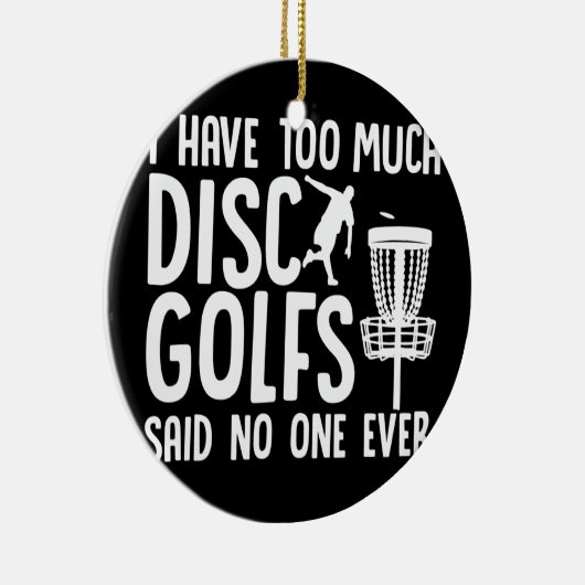 ディスクおもしろいゴルフFrisbeeゴルフ私は多すぎる セラミックオーナメント (右)