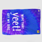 ディスクから取り出したイートを拭き取る – ディスク・ゴルフ・タオル ゴルフタオル (横)