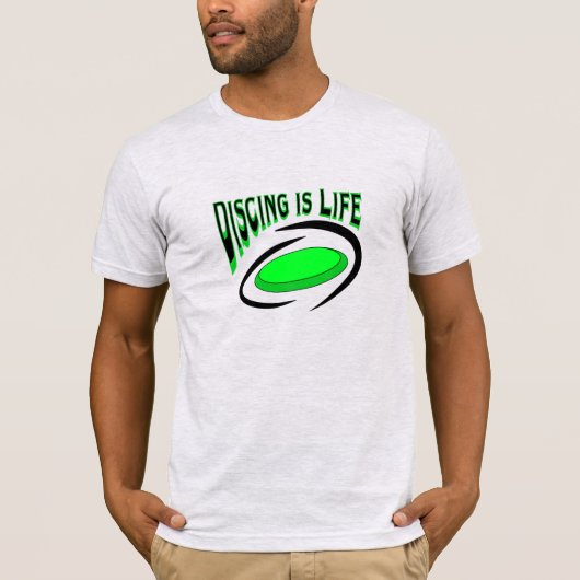 ディスクで遊ぶことが人生、ディスクゴルフ Tシャツ (正面)