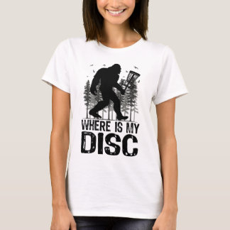 ディスクの場所ビッグフートディスクゴルフ Tシャツ