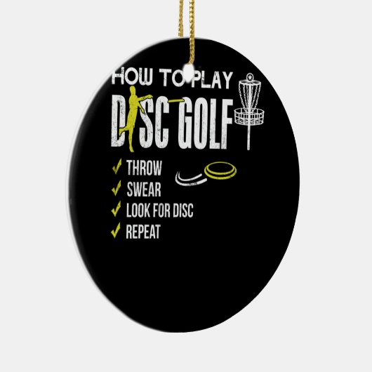 ディスクの遊方法ゴルフフリスビーディスクのユーモアのディスク セラミックオーナメント (右)