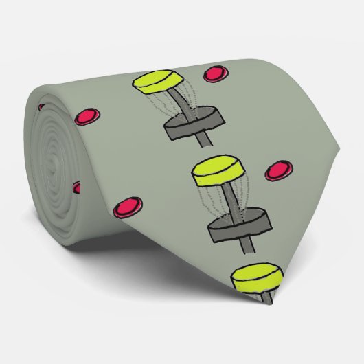 ディスクイメージパターンタイが付いているディスクゴルフバスケット ネクタイ (ロール)