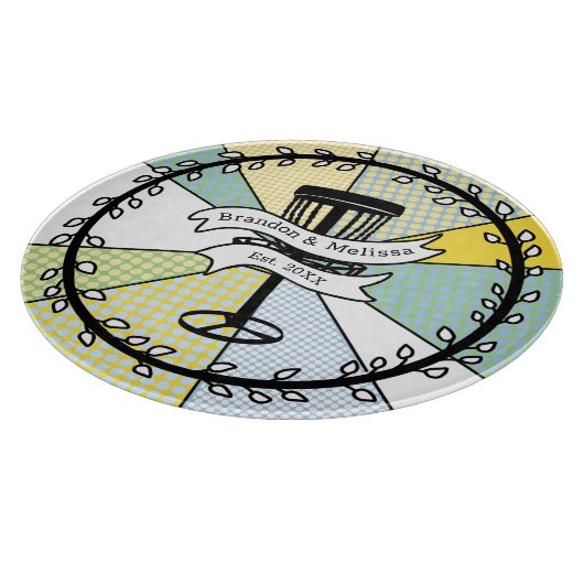 ディスクゴパーソナライズされたルフカップル確定日 カッティングボード (角)