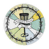 ディスクゴパーソナライズされたルフカップル確定日 カッティングボード (正面)