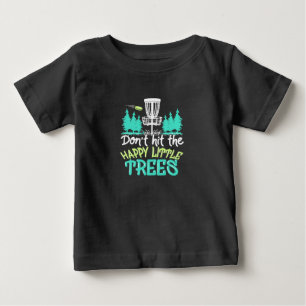 ディスクゴルフが幸せな小さな木に命中 ベビーTシャツ