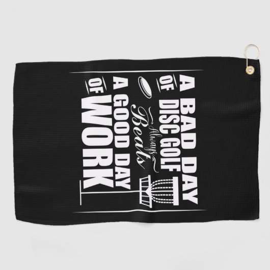 ディスクゴルフで良い一日スタート ゴルフタオル (横)