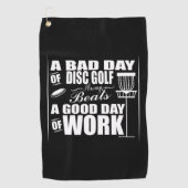 ディスクゴルフで良い一日スタート ゴルフタオル (正面)
