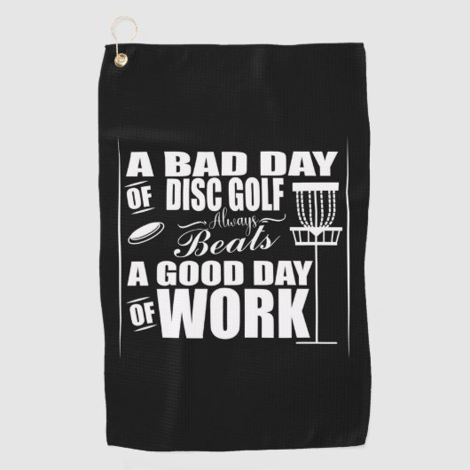 ディスクゴルフで良い一日スタート ゴルフタオル (正面)