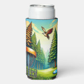 ディスクゴルフとイーグルをテーマにした スリム缶クーラー (Seltzer裏面)