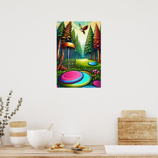 ディスクゴルフとイーグルをテーマにした ポスター (キッチン)