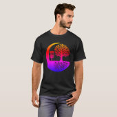 ディスクゴルフと木の根のシルエット Tシャツ (正面フル)