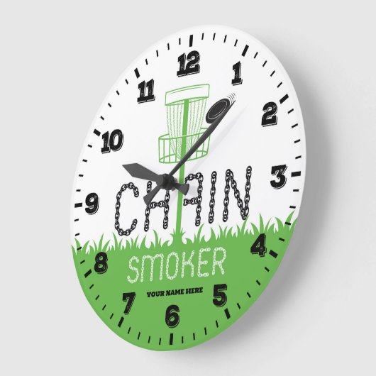 ディスクゴルフのパーソナル化可能クロック ラージ壁時計 (傾斜)