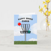 ディスクゴルフの誕生日カード（名入れ可） カード (黄色い花)