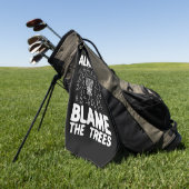 ディスクゴルフは常に木を非難 ゴルフタオル (グリーン)