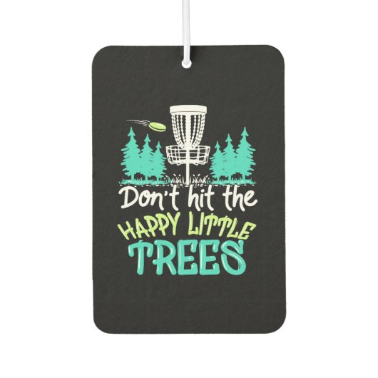 ディスクゴルフは幸せな小さな木をヒット カーエアーフレッシュナー (正面)