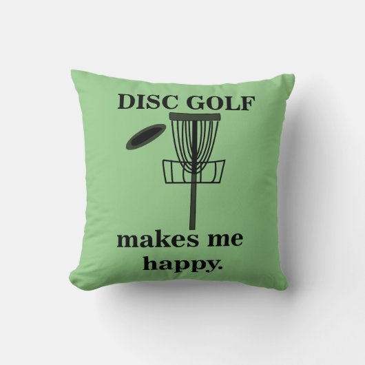 ディスクゴルフは私を幸せなディスクゴルフにする クッション (正面)