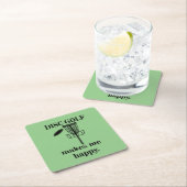 ディスクゴルフは私を幸せなディスクゴルフにする スクエアペーパーコースター (インサイチュ)