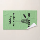 ディスクゴルフは私を幸せなディスクゴルフにする ハンドタオル (ハンドタオル)