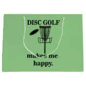 ディスクゴルフは私を幸せなディスクゴルフにする ラージペーパーバッグ (正面)