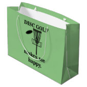ディスクゴルフは私を幸せなディスクゴルフにする ラージペーパーバッグ (裏面アングル)