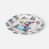 ディスクゴルフをテーマにしたクリスマスパーティー ペーパープレート (アングル)