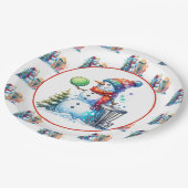 ディスクゴルフをテーマにしたクリスマスパーティー ペーパープレート (アングル)