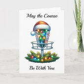 ディスクゴルフをテーマにしたクリスマス カード (正面)