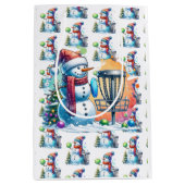 ディスクゴルフをテーマにしたクリスマス ミディアムペーパーバッグ (正面)