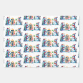 ディスクゴルフをテーマにしたクリスマス ラッピングペーパーシート (正面3)