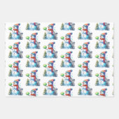 ディスクゴルフをテーマにしたクリスマス ラッピングペーパーシート (正面2)