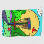 ディスクゴルフをテーマにした誕生日 ゴルフタオル (横)