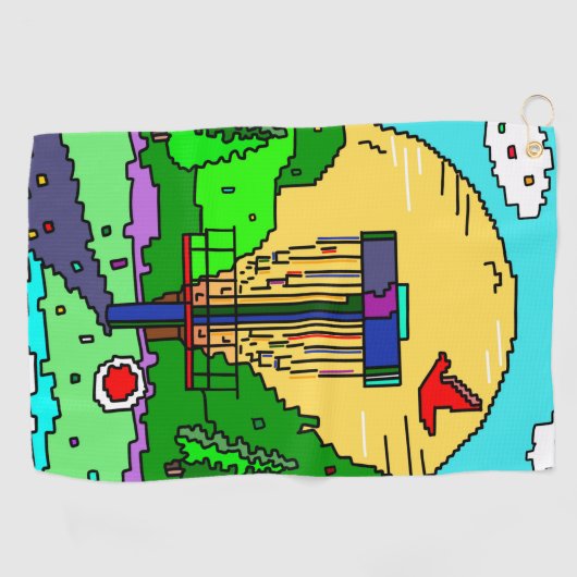 ディスクゴルフをテーマにした誕生日 ゴルフタオル (横)