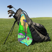 ディスクゴルフをテーマにした誕生日 ゴルフタオル (グリーン)