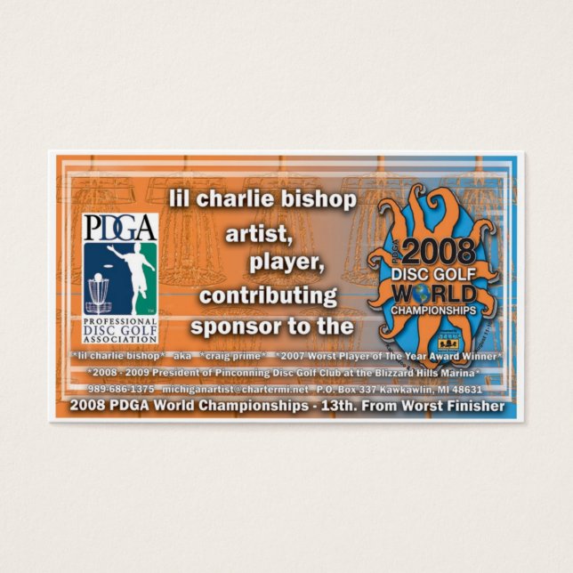 ディスクゴルファーCraig Prime's WORLDS 2008デビュー (正面)