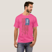 ディスクゴルフアメリカ国旗のフリスビースポーツ Tシャツ (正面フル)