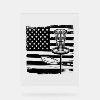 ディスクゴルフアメリカ国旗 アクリルサイン