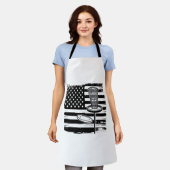 ディスクゴルフアメリカ国旗 エプロン (着用した状態)