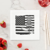 ディスクゴルフアメリカ国旗 スタンダードランチョンナプキン (インサイチュ)